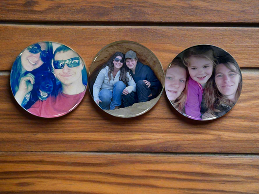 Custom Round Photo Magnets set of 3