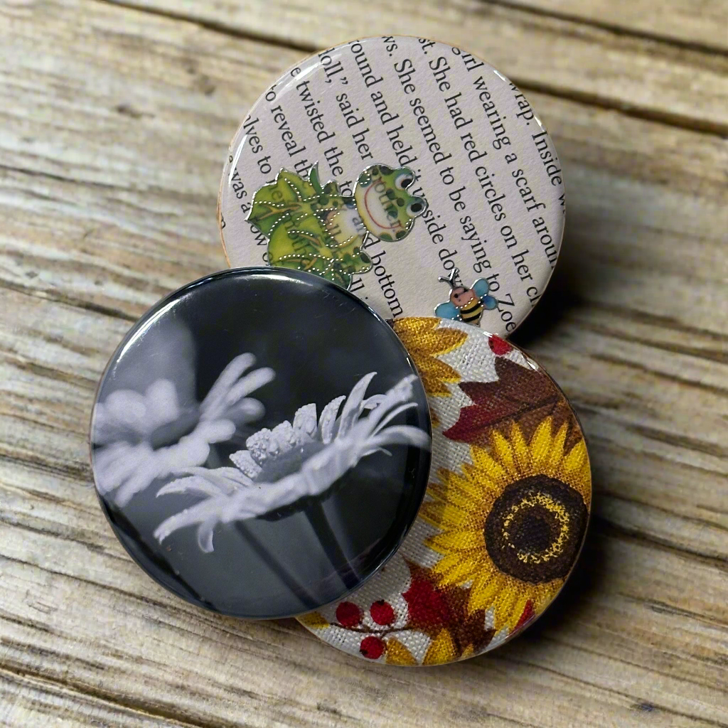 Custom Round Photo Pin set of 3