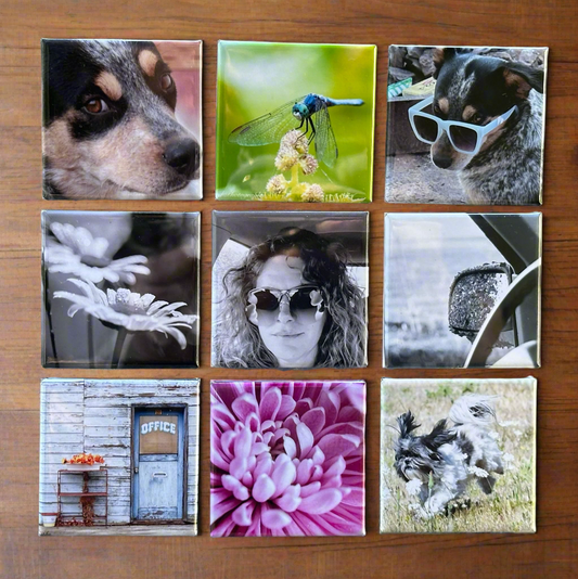 Custom Square 2x2 Photo Magnets set of 9
